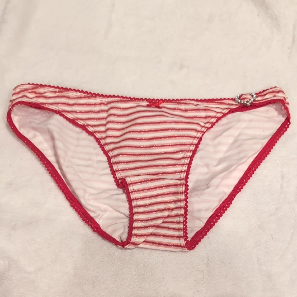 Tilt Pacsun Panty Heart Chatm Rhinestones Striped  Retro Fun!